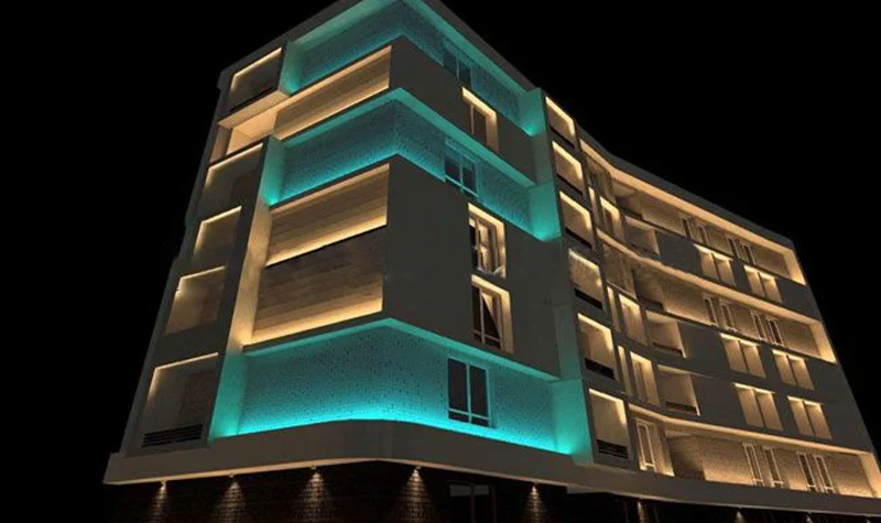 نورپردازی نمای ساختمان در چالوس