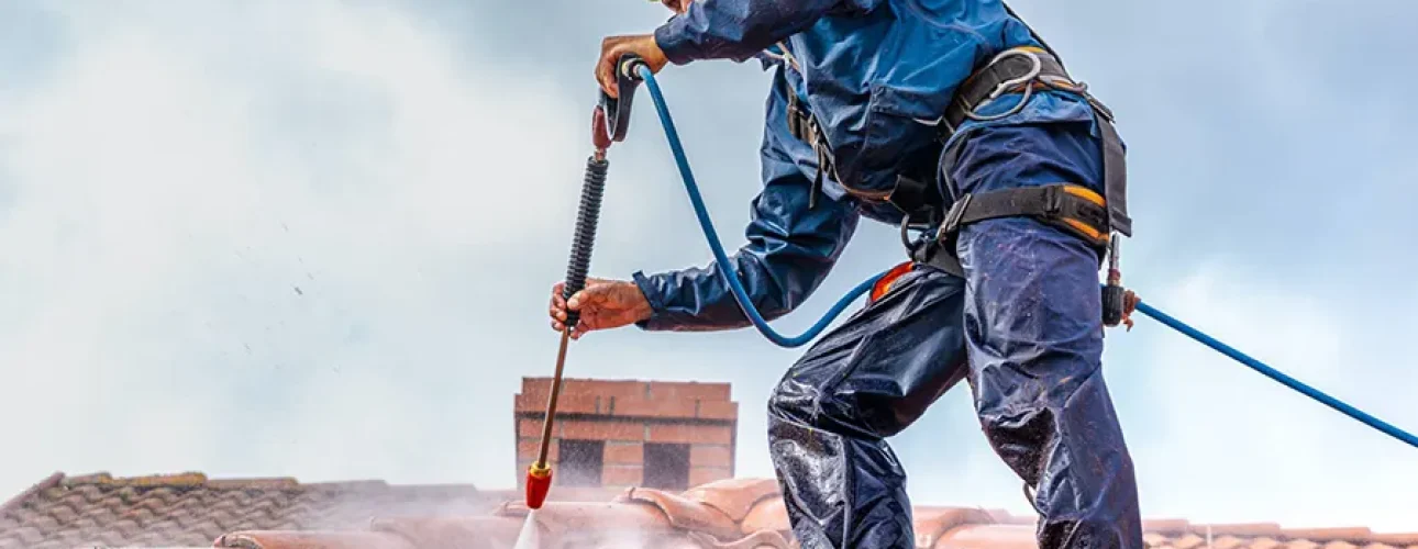 شستشوی بام ساختمان با واترجت